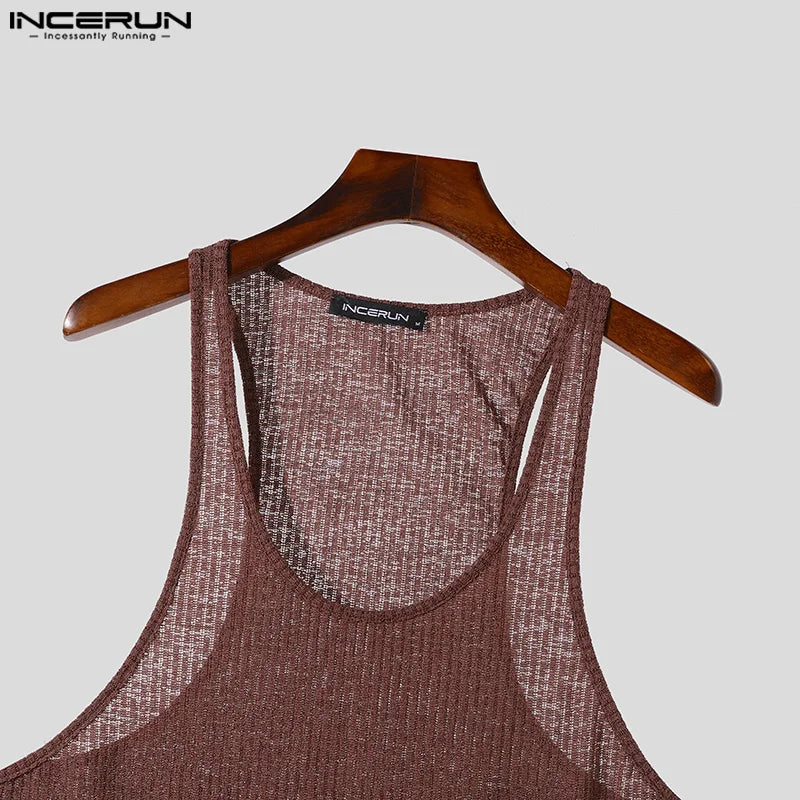 American Style Tight Texture Vests Tank Tops S-5XL