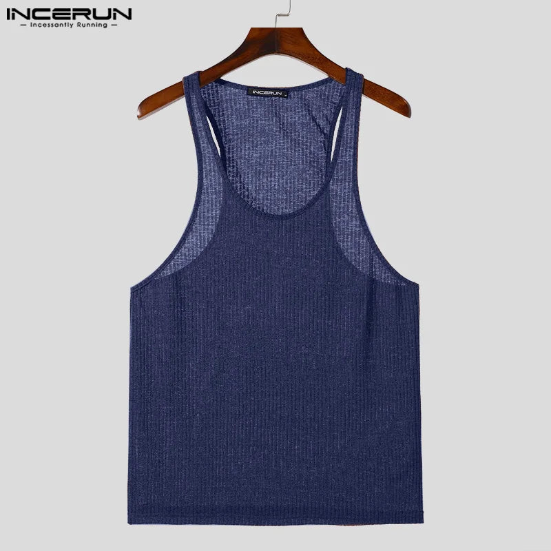 American Style Tight Texture Vests Tank Tops S-5XL