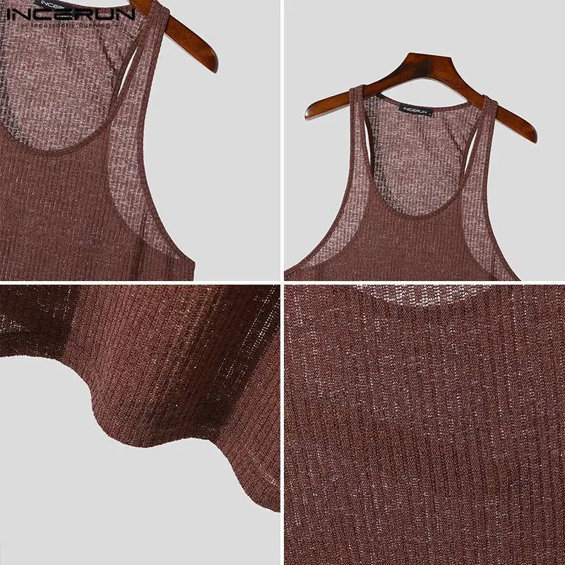 American Style Tight Texture Vests Tank Tops S-5XL