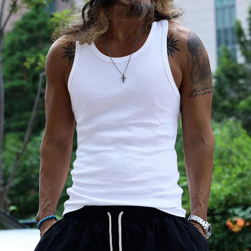 Summer Solid Gym Tank Top