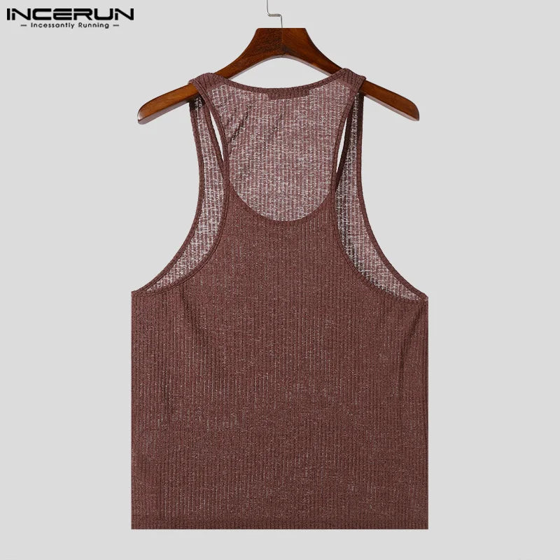 American Style Tight Texture Vests Tank Tops S-5XL