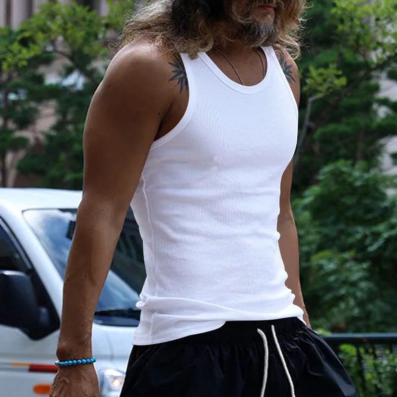 Summer Solid Gym Tank Top