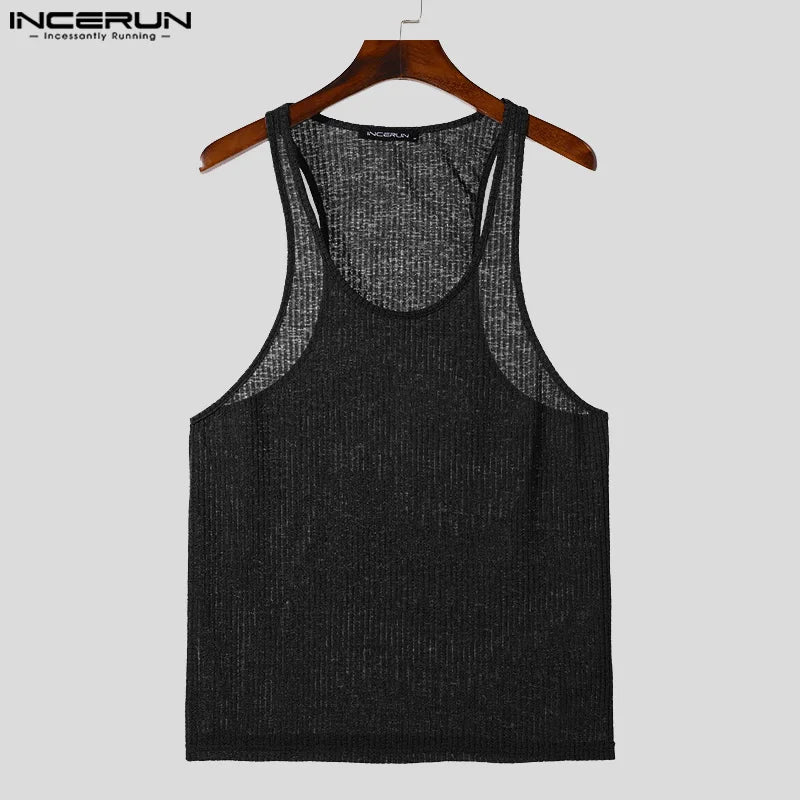 American Style Tight Texture Vests Tank Tops S-5XL