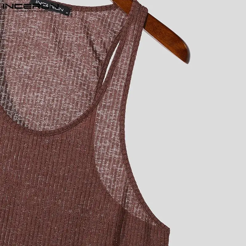 American Style Tight Texture Vests Tank Tops S-5XL