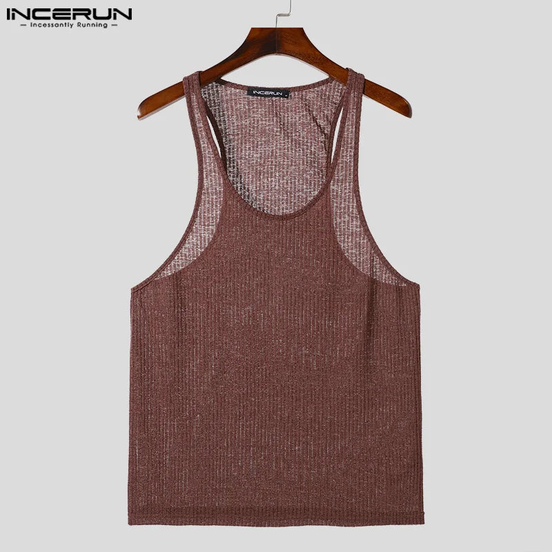 American Style Tight Texture Vests Tank Tops S-5XL