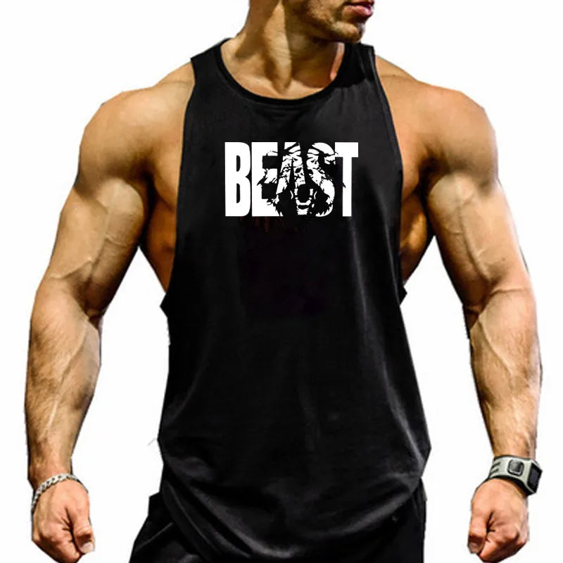 Animal Beast Fashion Cotton Sleeveless Tank Top Men