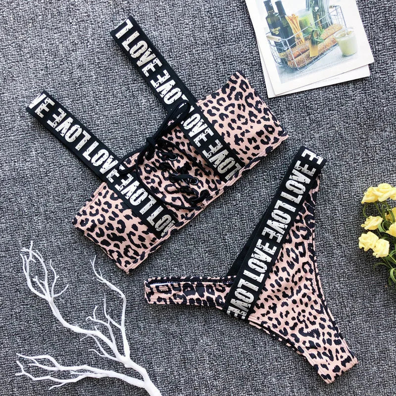 Neon Bikini Women Push Up Set