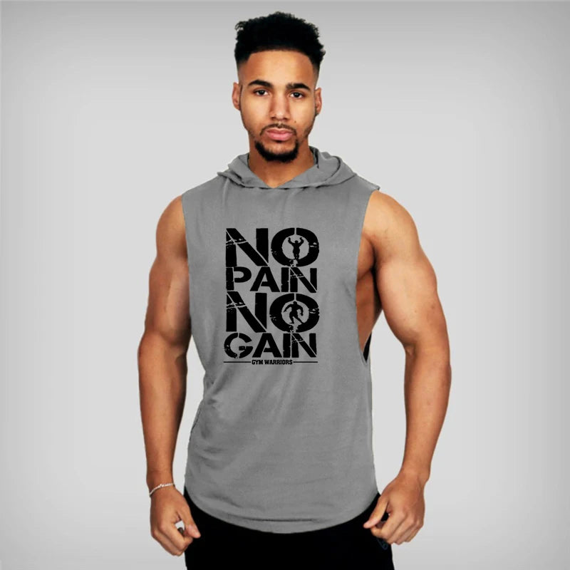Hooded Tank Top Cotton Sleeveless Vest