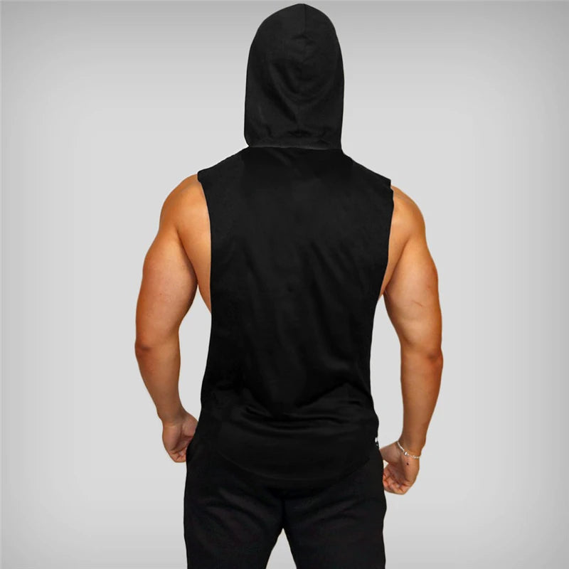 Hooded Tank Top Cotton Sleeveless Vest