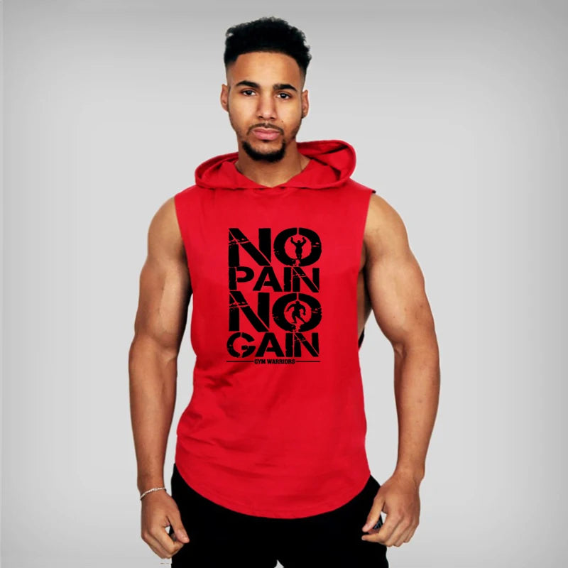 Hooded Tank Top Cotton Sleeveless Vest