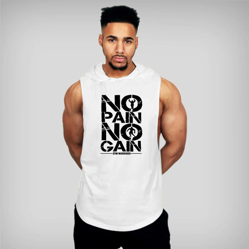 Hooded Tank Top Cotton Sleeveless Vest