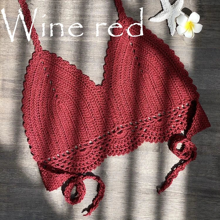 Bikini Top Handmade Crochet Halter neck