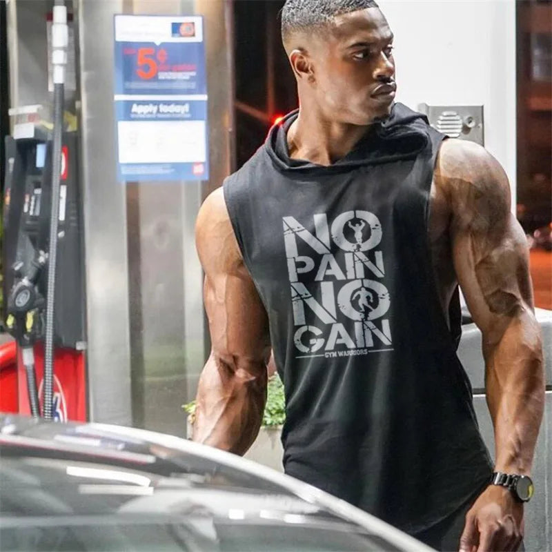 Hooded Tank Top Cotton Sleeveless Vest