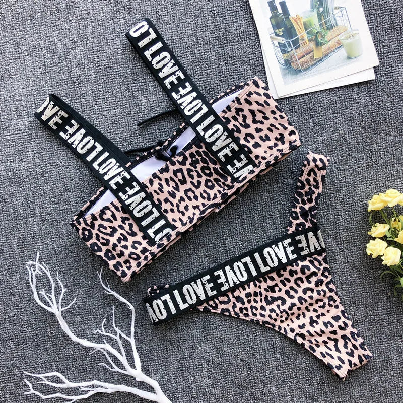 Neon Bikini Women Push Up Set