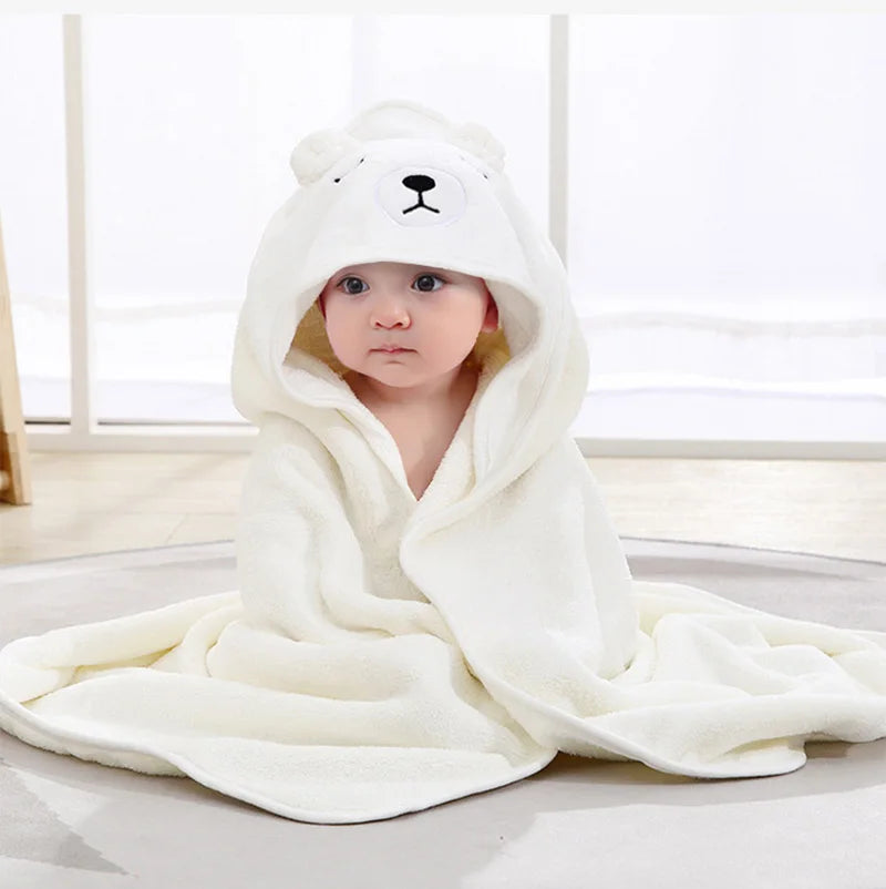 Cartoon Animal Baby Bath  Hooded Towel Bathrobe