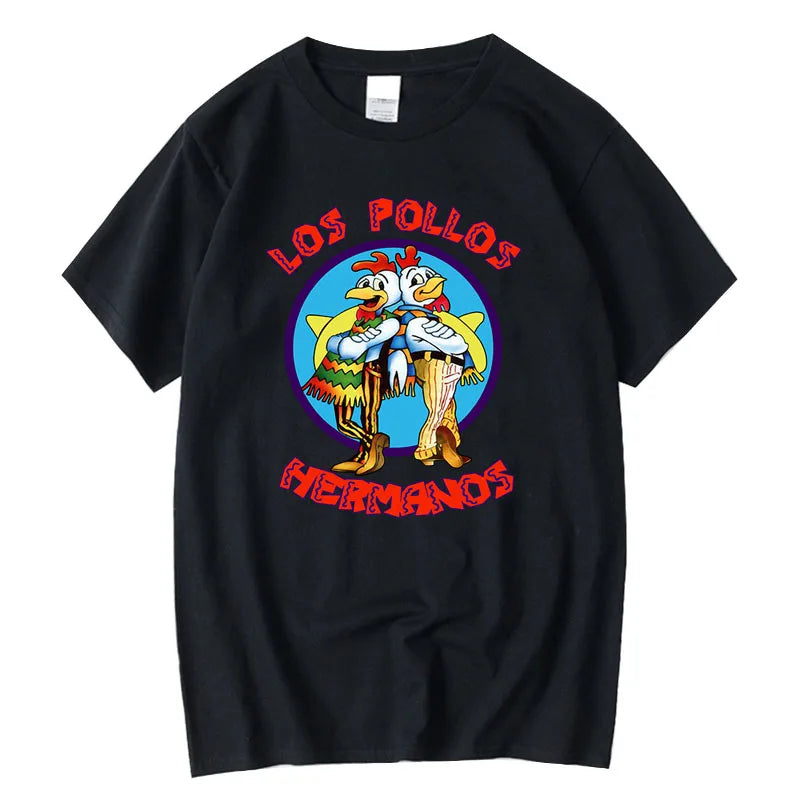 Short Sleeved High Quality 100% Cotton Breaking Bad LOS POLLOS Chicken