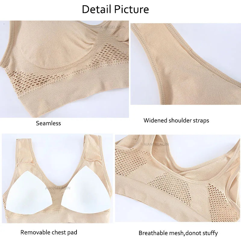 Sports Bras for Women Mesh Hollow Breathable