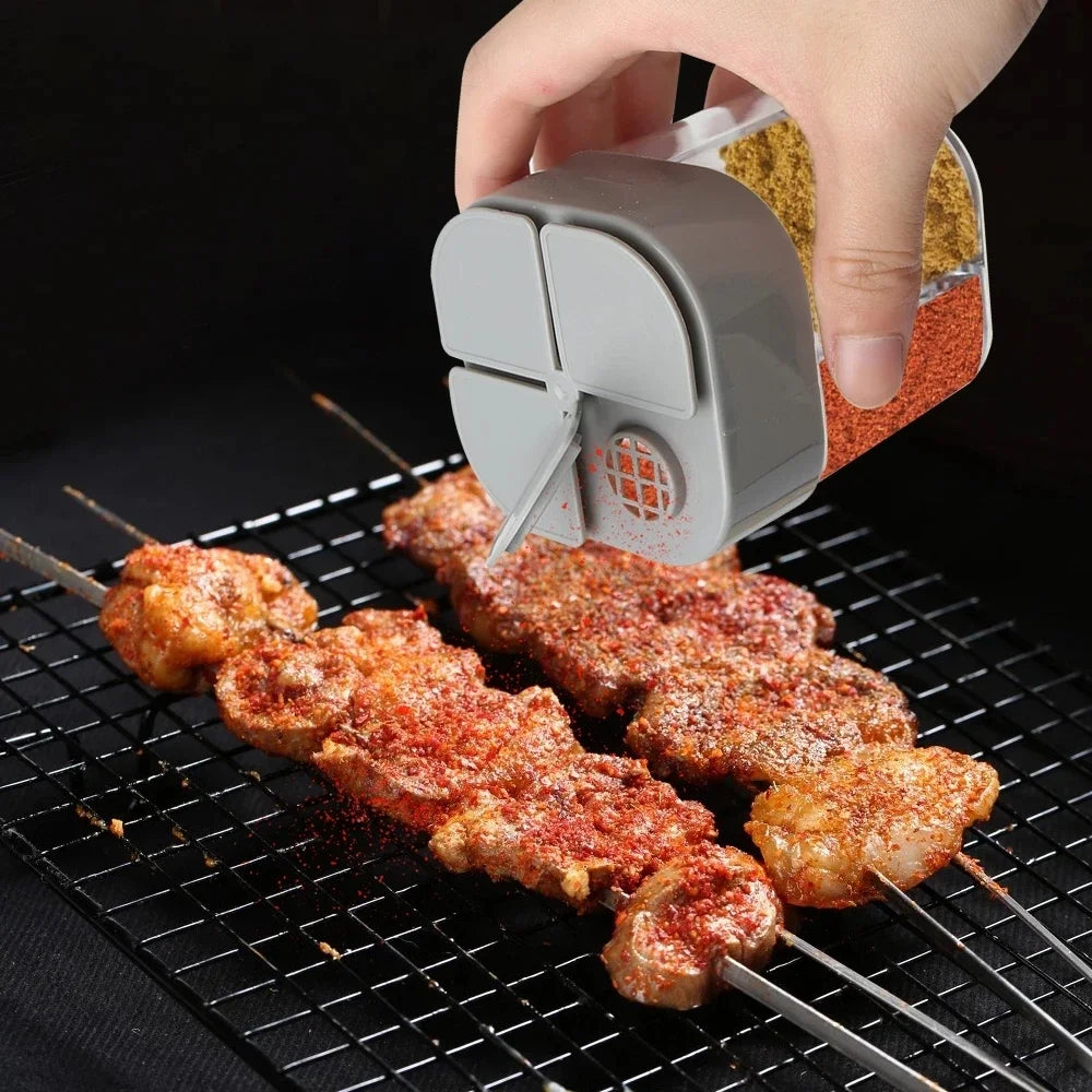 4 in 1 transparent spice dispenser