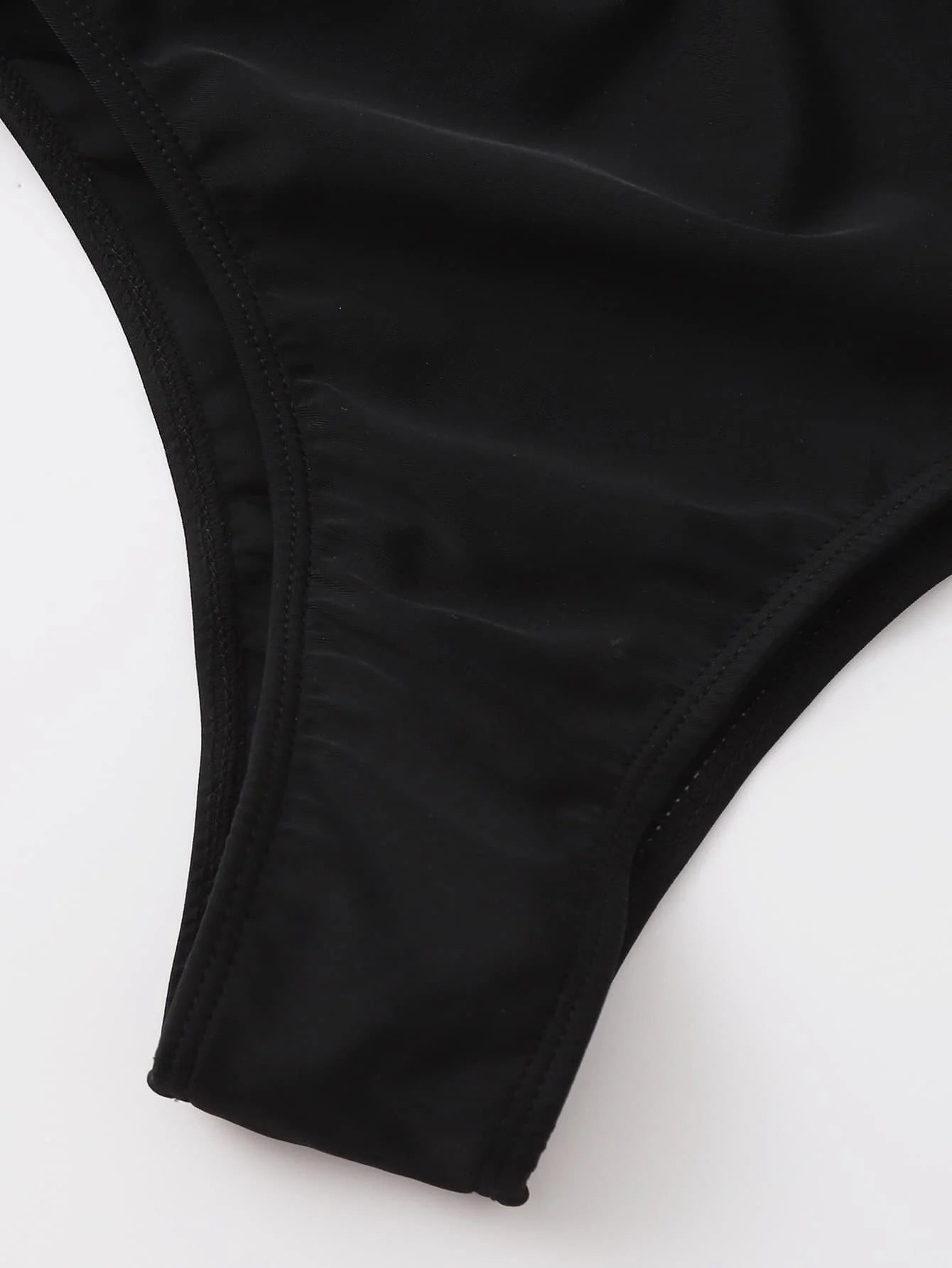 Black Swimsuit One Piece Solid Long Sleeve