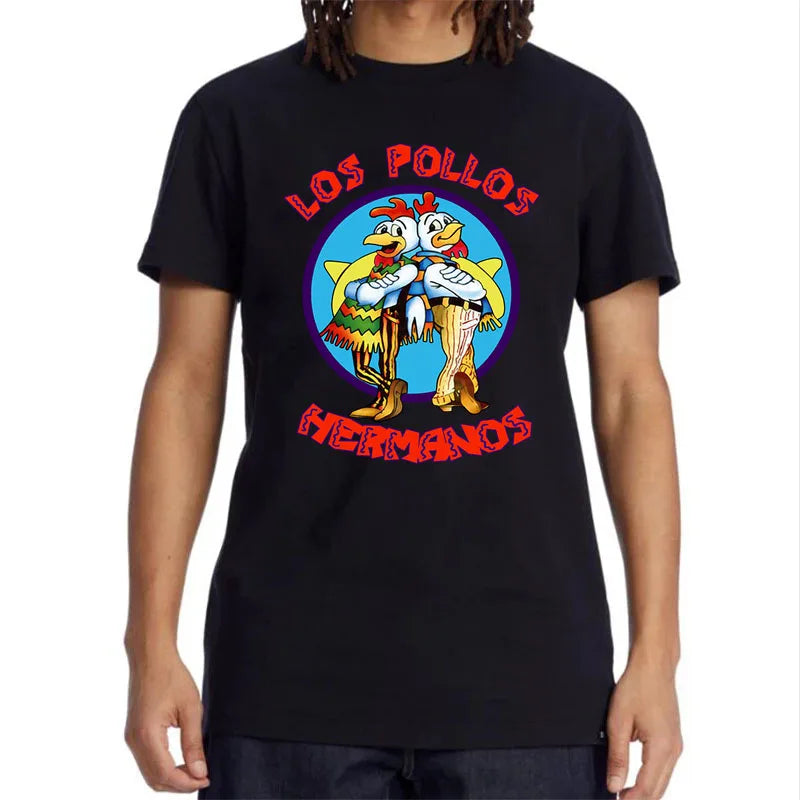 Short Sleeved High Quality 100% Cotton Breaking Bad LOS POLLOS Chicken