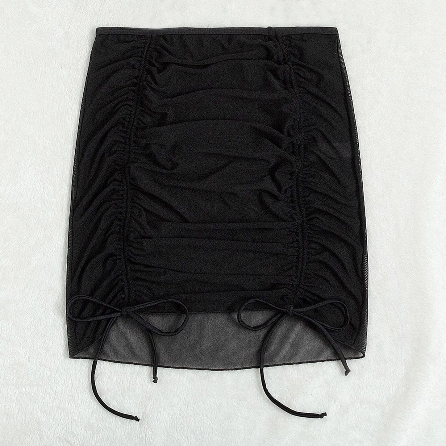 Women Black Chiffon Swimwear See Through