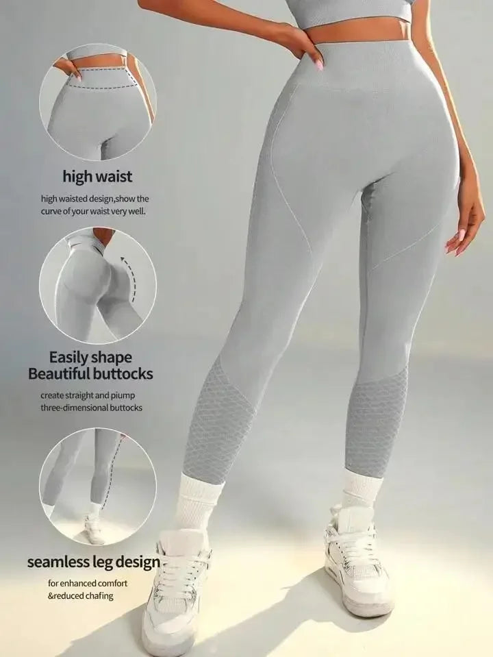 Seamless yoga Female Tummy Control High Leggings