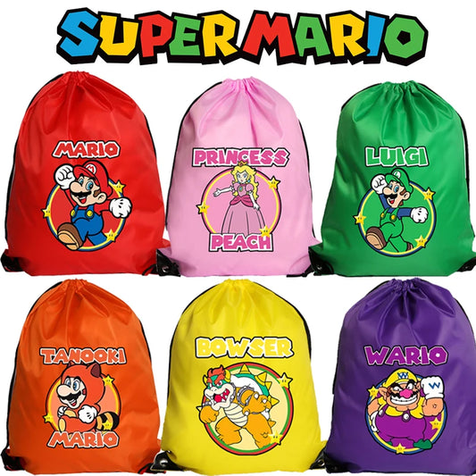 Back to School New Super Mario Bros Drawstring Bag