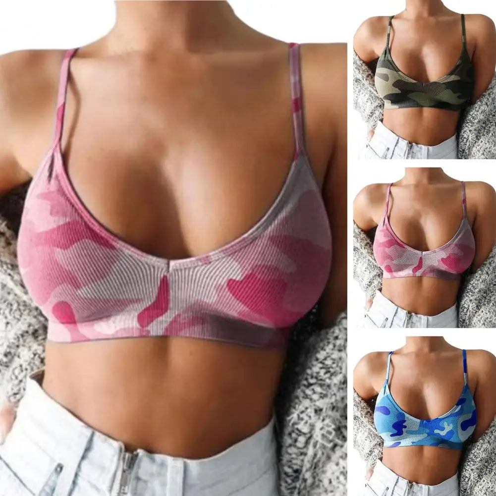 Lady Brassiere No Wire Breathable Spaghetti Strap Plus Size Women Sports Bra