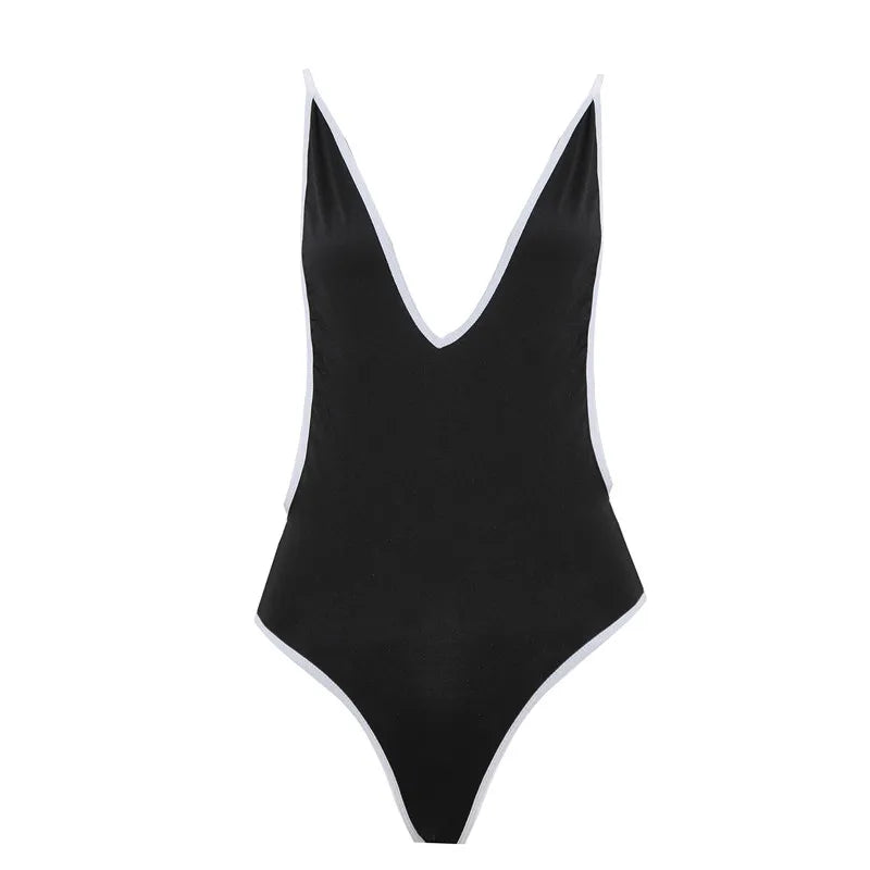 2023 Sexy One Piece Swimsuit Backless Halter Beach Swimwear Crochet Bikini Bathing Suit 2021 Black Swimming Suit For Women