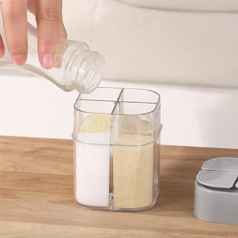 4 in 1 transparent spice dispenser