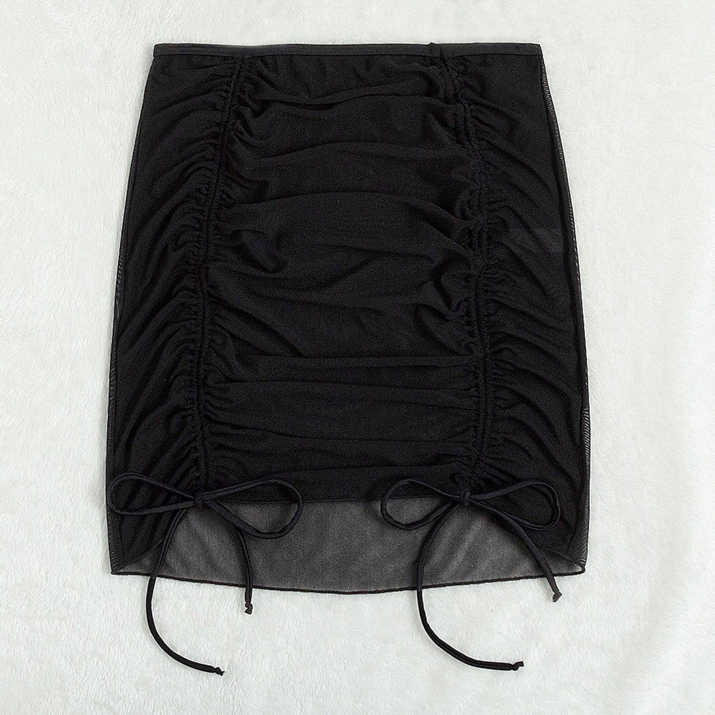 Women Black Chiffon Swimwear See Through