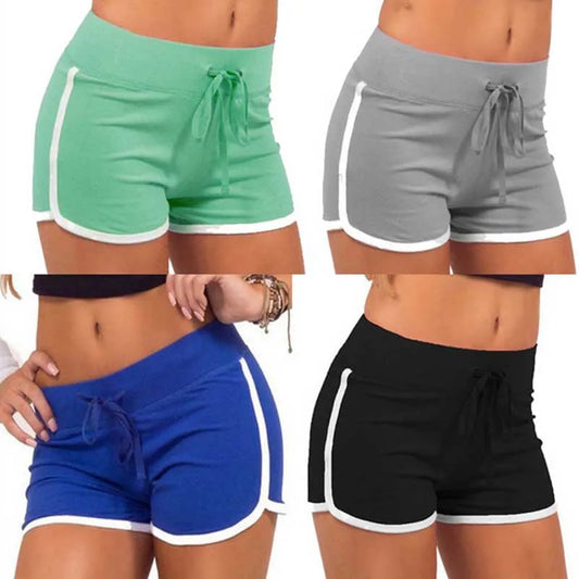 Sports shorts Beach Style Patchwork  Shorts Holiday Low-Waisted Shorts